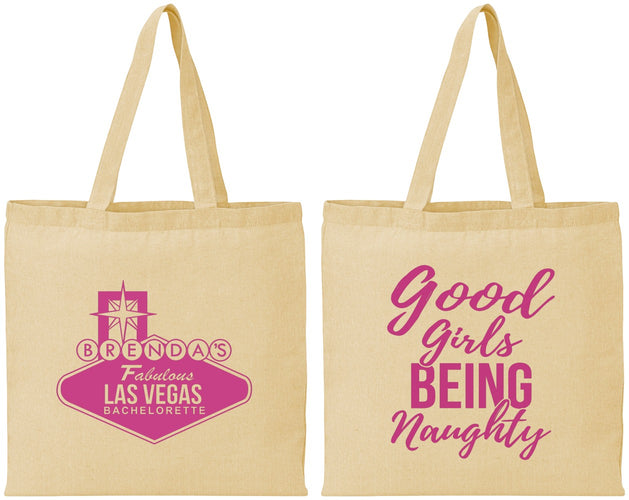 Personalized Bachelorette Cotton Tote Bags - Good Girls Naughty | 60111