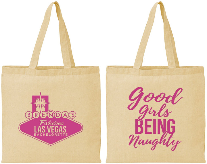 Personalized Bachelorette Cotton Tote Bags - Good Girls Naughty | 60111