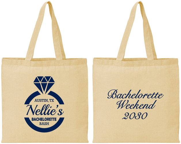 Personalized Bachelorette Cotton Tote Bags - Ring | 60115