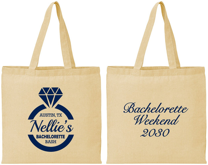 Personalized Bachelorette Cotton Tote Bags - Ring | 60115