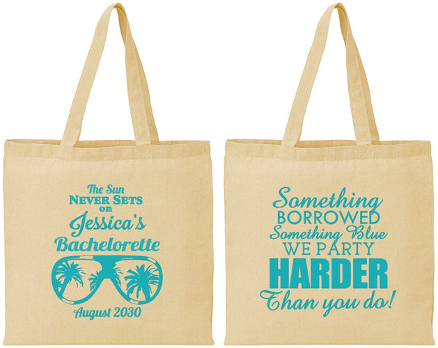Personalized Bachelorette Cotton Tote Bags - Something Borrowed | 60132