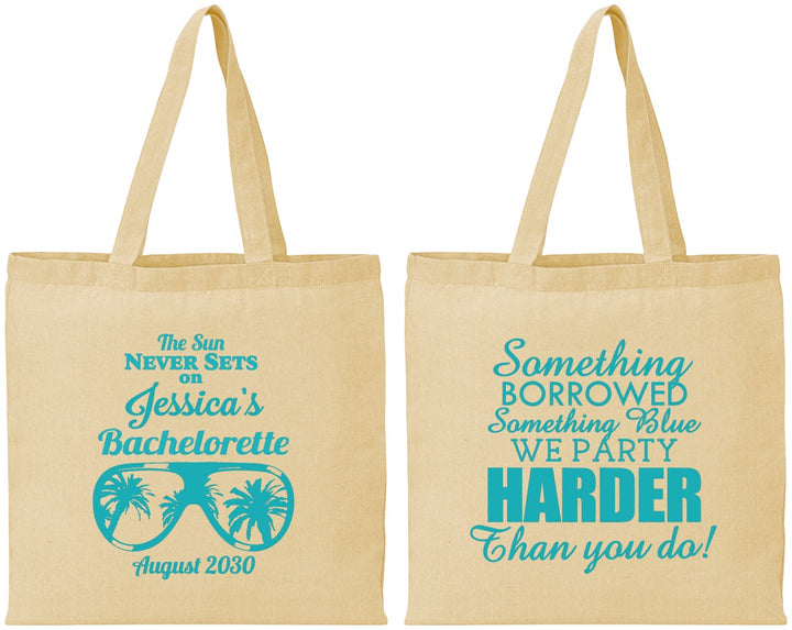 Personalized Bachelorette Cotton Tote Bags - Something Borrowed | 60132