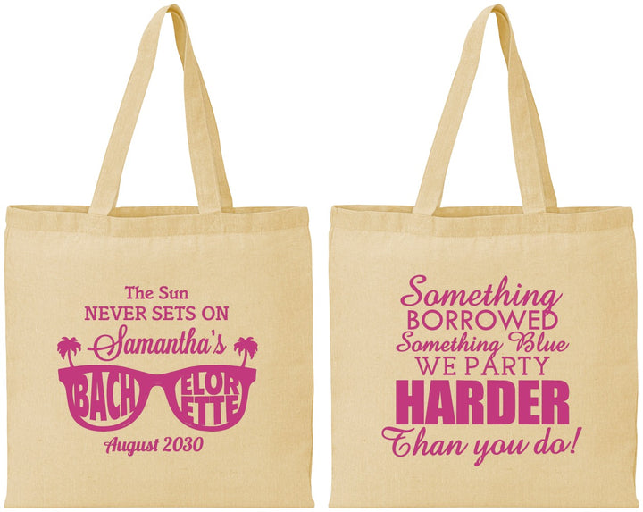 Personalized Bachelorette Cotton Tote Bags - Something Borrowed | 60133