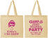 Personalized Bachelorette Cotton Tote Bags - Girls Just Wanna Party | 60158