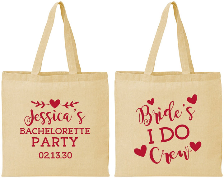Personalized Bachelorette Cotton Tote Bags - Brides I Do Crew | 60159
