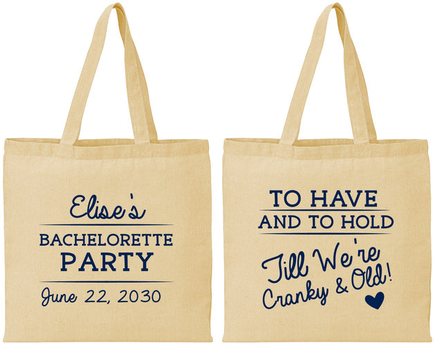 Personalized Bachelorette Cotton Tote Bags - To Have And To Hold | 60168