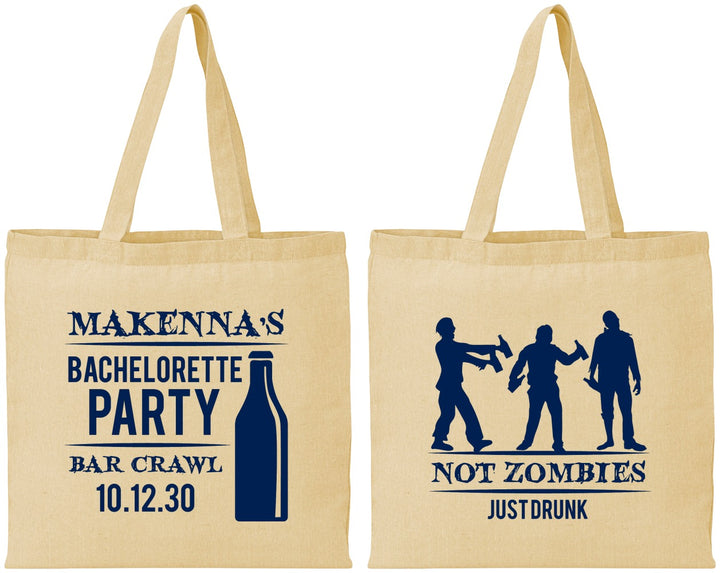 Personalized Bachelorette Cotton Tote Bags - Zombie | 60173