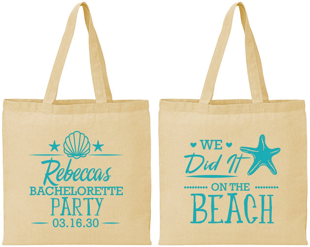 Personalized Bachelorette Cotton Tote Bags - Beach | 60183