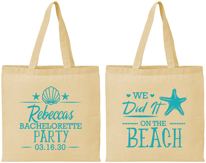 Personalized Bachelorette Cotton Tote Bags - Beach | 60183