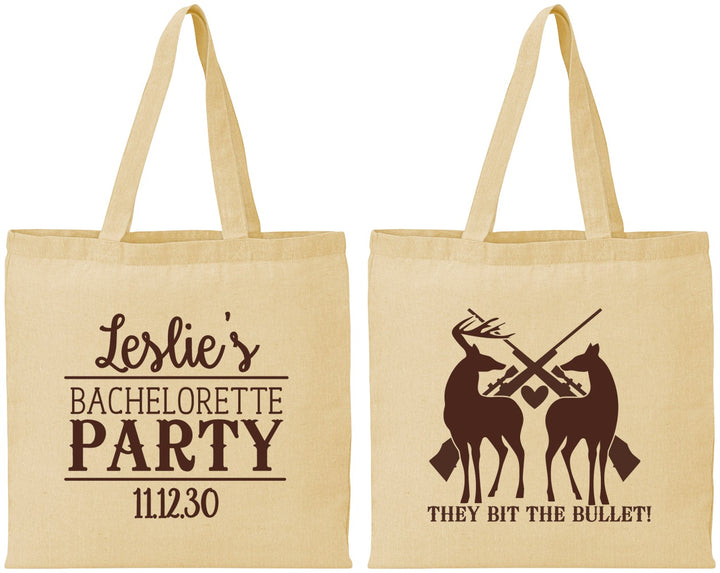 Personalized Bachelorette Cotton Tote Bags - Hunting | 60187