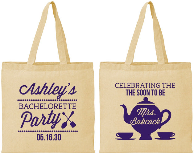 Personalized Bachelorette Cotton Tote Bags - Teapot | 60189