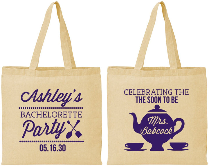Personalized Bachelorette Cotton Tote Bags - Teapot | 60189