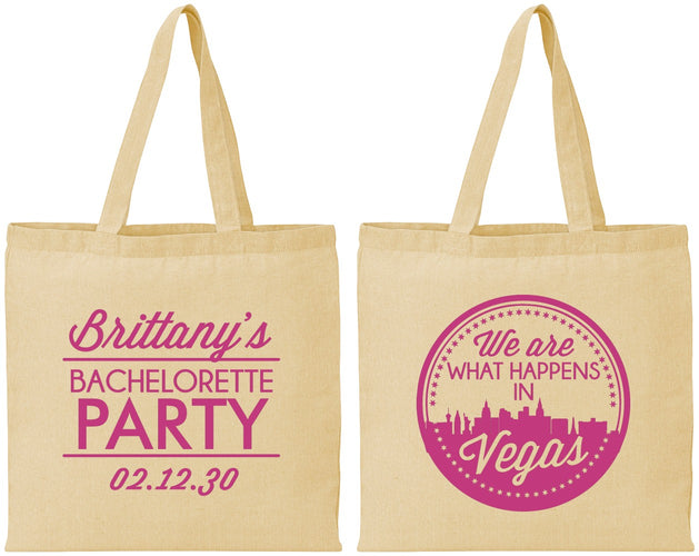 Personalized Bachelorette Cotton Tote Bags - Las Vegas | 60190