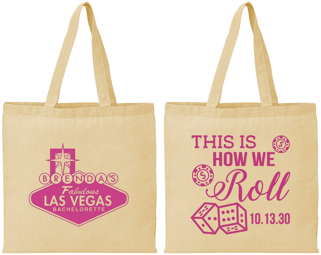 Personalized Bachelorette Cotton Tote Bags - Las Vegas | 60191