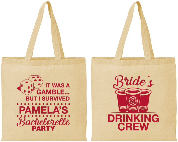 Personalized Bachelorette Cotton Tote Bags - Las Vegas | 60194