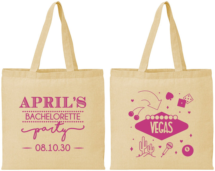 Personalized Bachelorette Cotton Tote Bags - Las Vegas | 60198