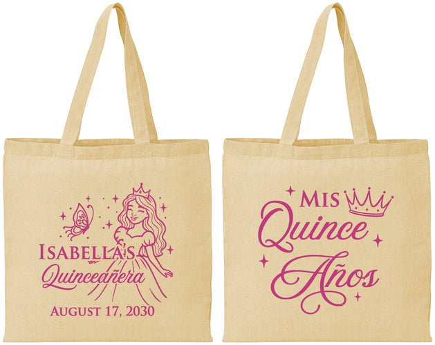 Personalized Quinceanera Cotton Tote Bags - Mis Quince Anos | 70012