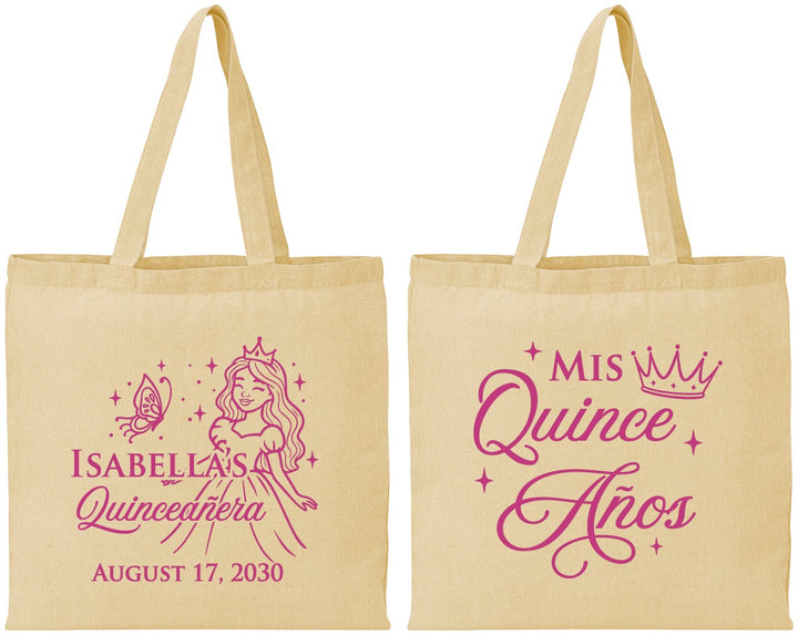 Personalized Quinceanera Cotton Tote Bags - Mis Quince Anos | 70012