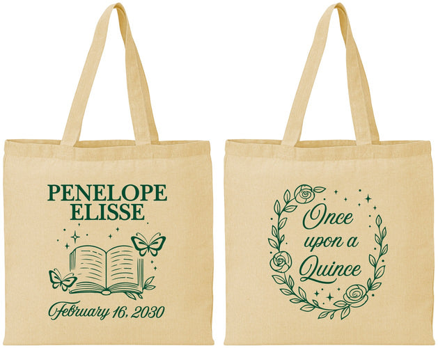 Personalized Quinceanera Cotton Tote Bags - Once Upon A Quince | 70014