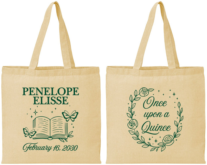 Personalized Quinceanera Cotton Tote Bags - Once Upon A Quince | 70014