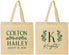 Personalized Wedding Cotton Tote Bags - Monogram | 800