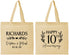 Personalized Anniversary Cotton Tote Bags - 10th Wedding | 80010