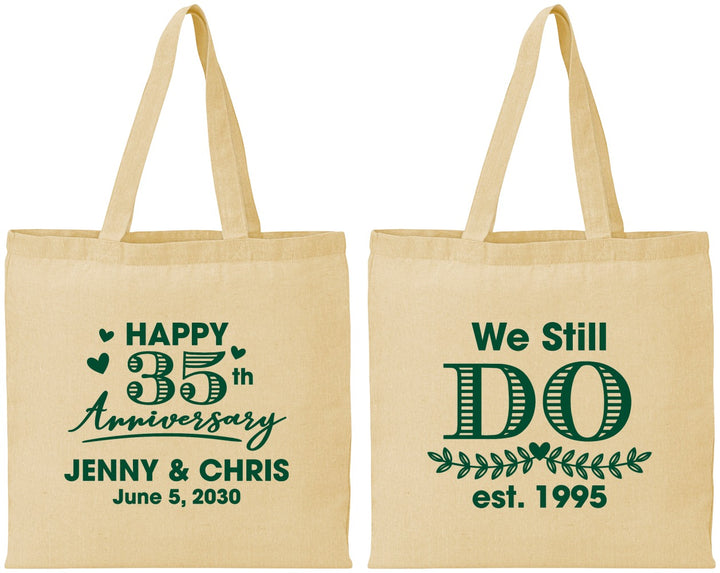 Personalized Anniversary Cotton Tote Bags - 35th Wedding | 80014