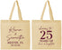 Personalized Anniversary Cotton Tote Bags - 25 Years Of Marriage | 80032