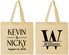 Personalized Wedding Cotton Tote Bags - Monogram | 806