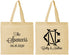 Personalized Wedding Cotton Tote Bags - Two Letter Monogram | 808