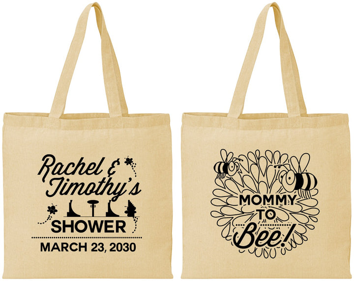 Personalized Baby Shower Cotton Tote Bags - Mommy To Bee | 90017