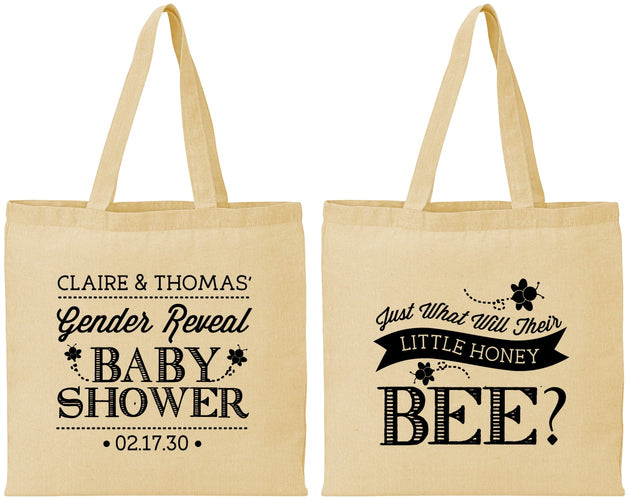 Personalized Baby Shower Cotton Tote Bags - Little Honey Bee | 90018