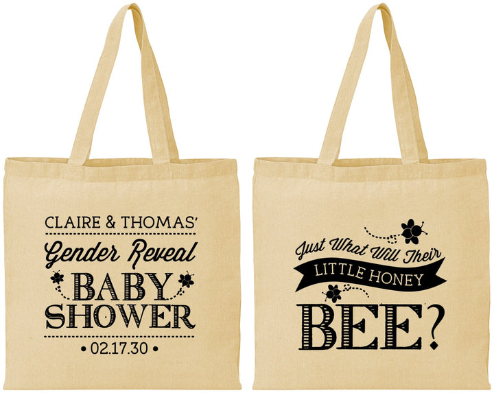 Personalized Baby Shower Cotton Tote Bags - Little Honey Bee | 90018