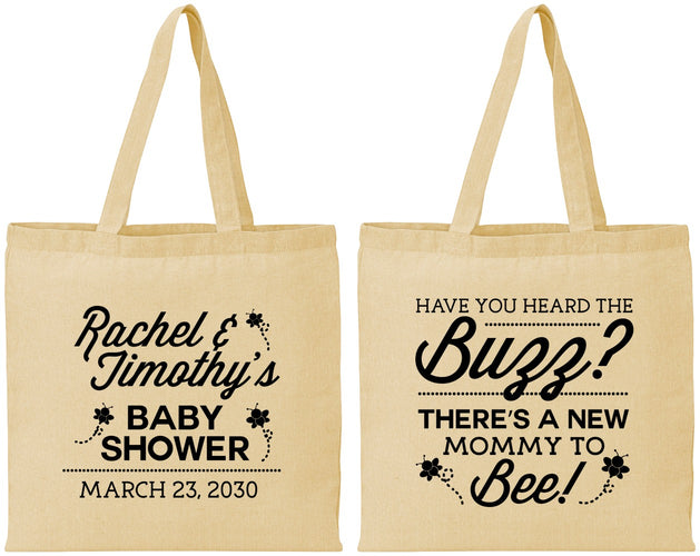 Personalized Baby Shower Cotton Tote Bags - Mommy To Bee | 90019