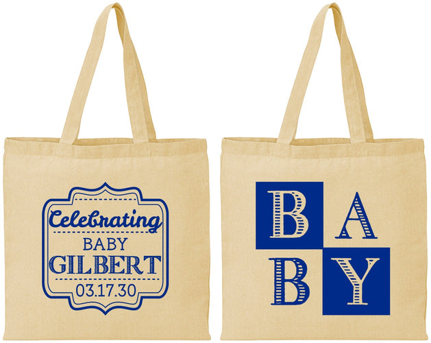 Personalized Baby Shower Cotton Tote Bags - Celebrating | 90029