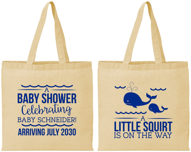 Personalized Baby Shower Cotton Tote Bags - Mermaid On Her Way | 90044