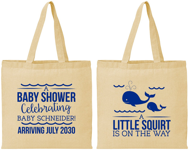 Personalized Baby Shower Cotton Tote Bags - Mermaid On Her Way | 90044