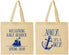 Personalized Baby Shower Cotton Tote Bags - Nautical Ahoy It’s A Boy | 90055
