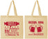 Personalized Baby Shower Cotton Tote Bags - Beers Bbq Babies | 90060