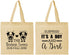 Personalized Baby Shower Cotton Tote Bags - Twins Baby Cows | 90067