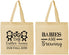 Personalized Baby Shower Cotton Tote Bags - Twins Baby Monkeys | 90068