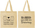 Personalized Baby Shower Cotton Tote Bags - Twins Baby Hippos | 90069