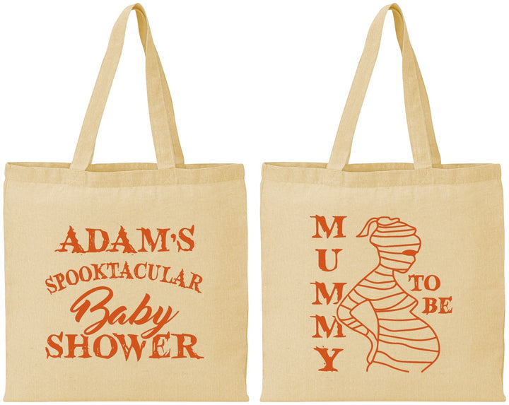Personalized Baby Shower Cotton Tote Bags - Mummy To Be Halloween | 90087