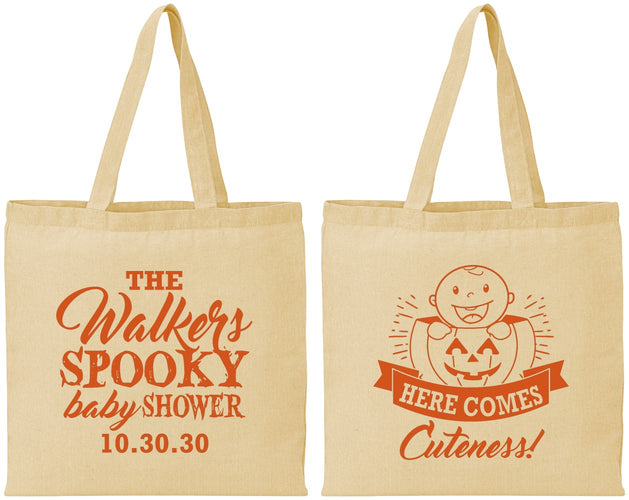 Personalized Baby Shower Cotton Tote Bags - Cuteness Halloween | 90089
