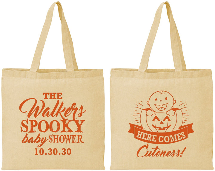 Personalized Baby Shower Cotton Tote Bags - Cuteness Halloween | 90089