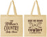Personalized Baby Shower Cotton Tote Bags - Cowboy Coming To Town | 90105