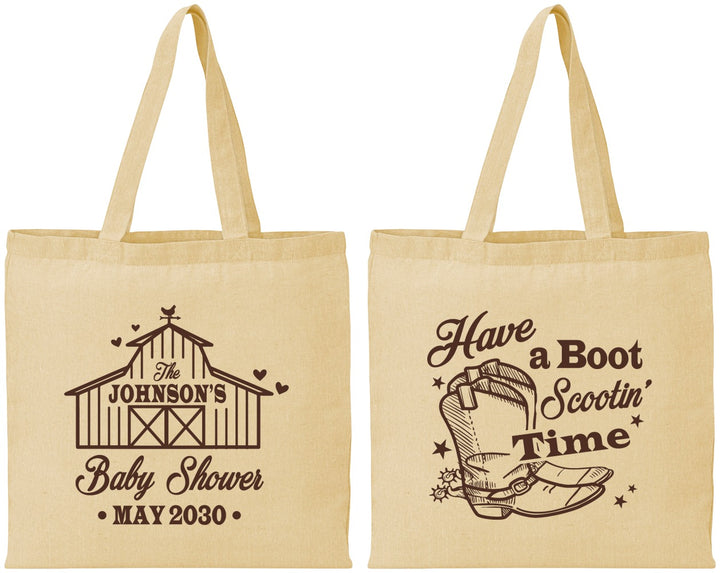 Personalized Baby Shower Cotton Tote Bags - Farm Country | 90107