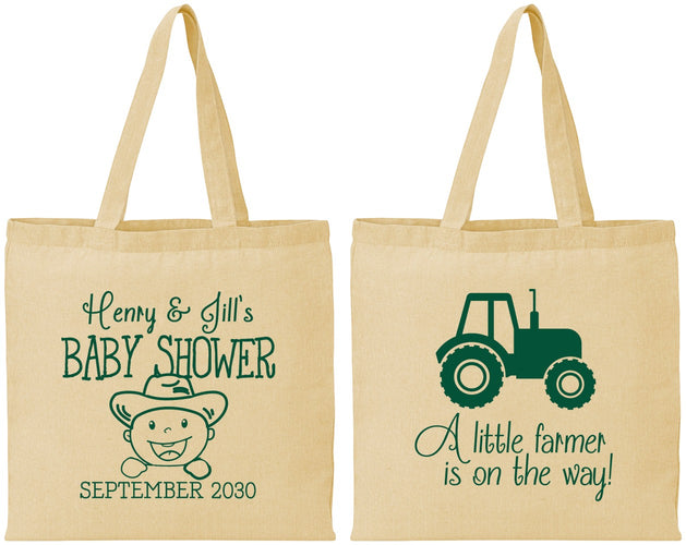 Personalized Baby Shower Cotton Tote Bags - Little Farmer | 90108