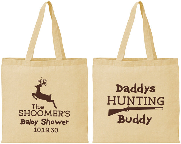 Personalized Baby Shower Cotton Tote Bags - Hunting Deer | 90118