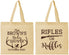 Personalized Baby Shower Cotton Tote Bags - Rifles Or Ruffles | 90122